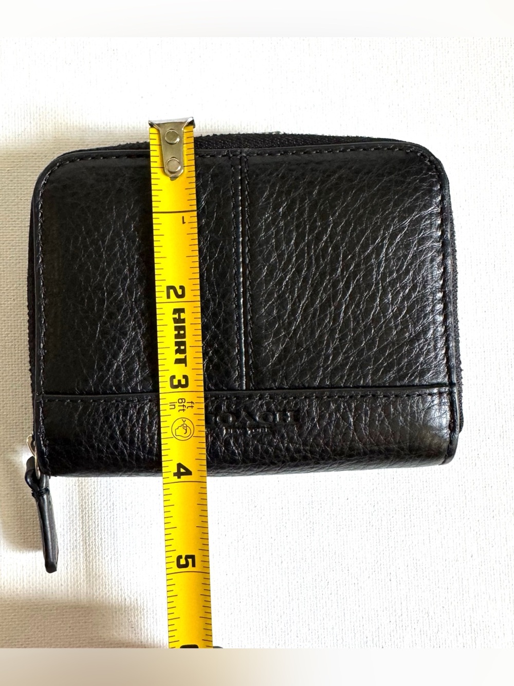 Coach Zip Around Snap Wallet Black Pebbled Leather Accordion Bifold ID - Picture 10 of 10